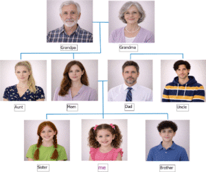 Present Simple - Part 1 family tree